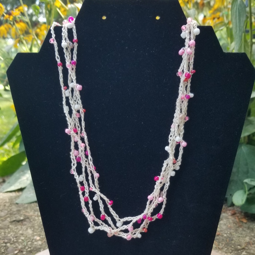 Elegant Pink Beaded Necklace